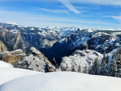 Hiking Yosemite during winter